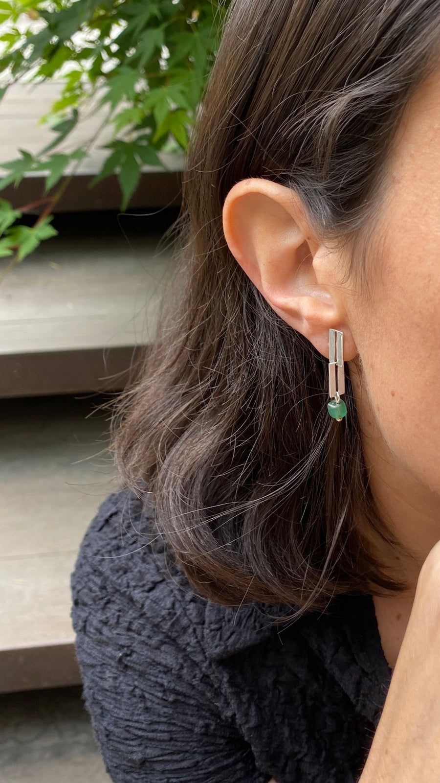 Short Green Saltpeter Earrings