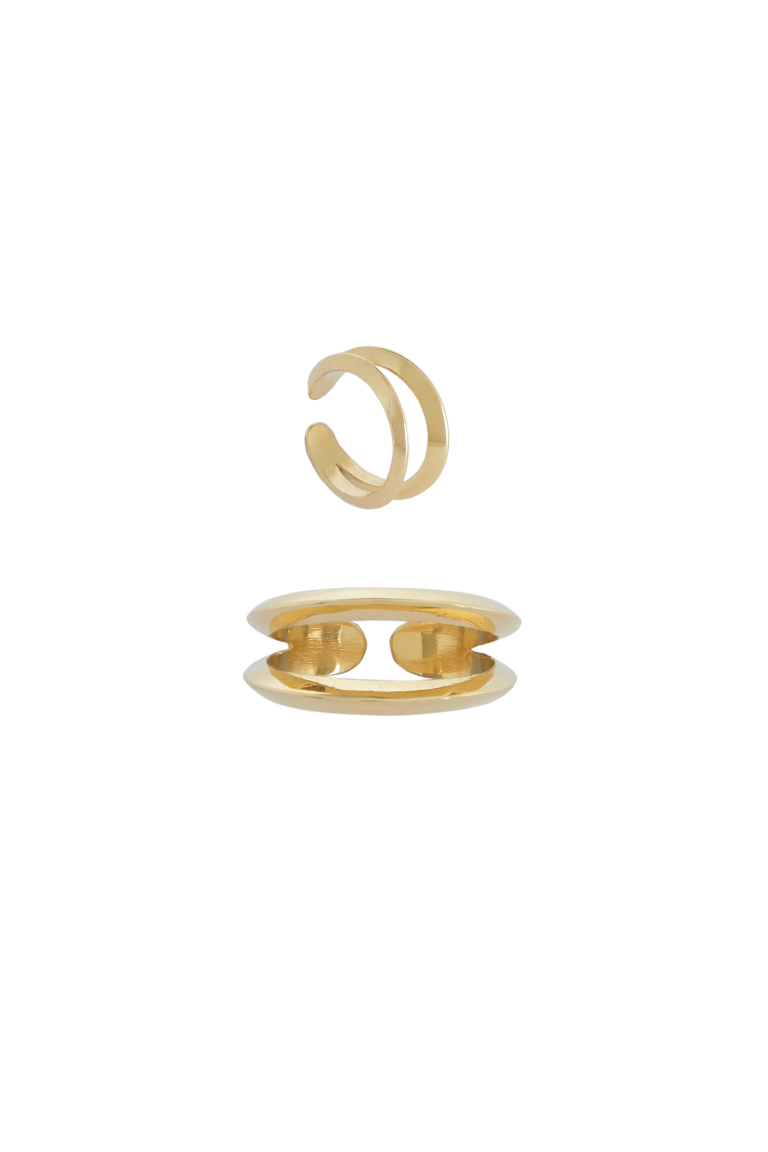 Ría Golden ring and earcuff set