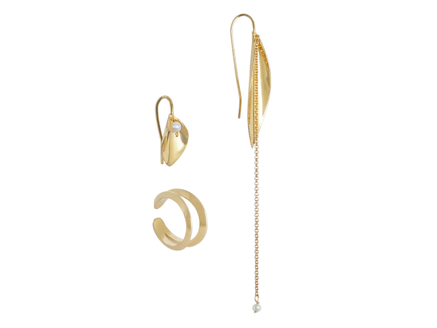 Golden Ria Earrings Set