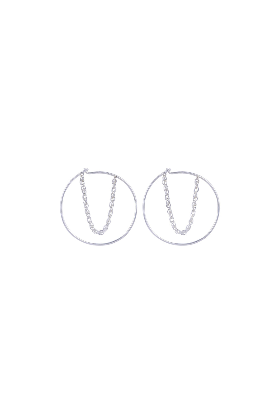 Silver Cord Hoops